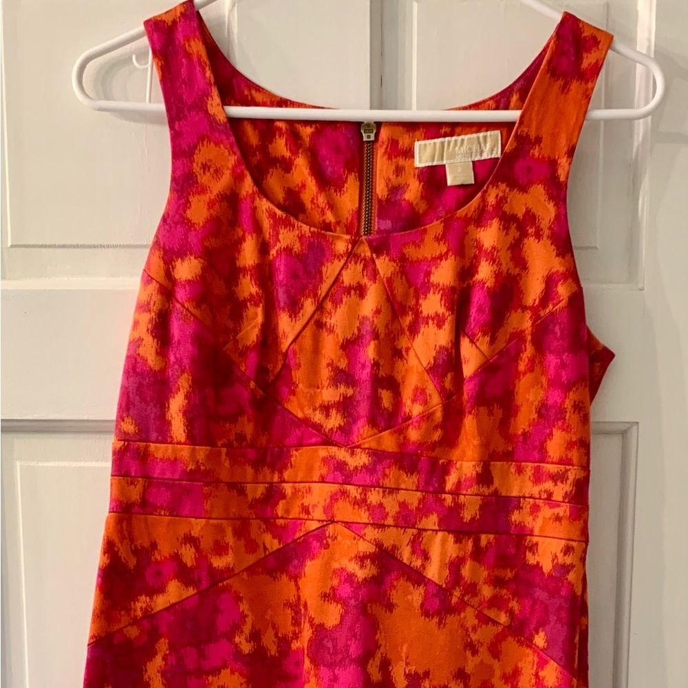 Michael Kors Cocktail Dress, Size 2, Orange & Pink